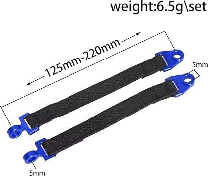 RC Accessory Compatible With For traxxas For UDR For Unlimited 1/7 RC Car Parts 2pcs Rear Suspension Shock Absorber Limit Band Straps Protective Rope(Blue)