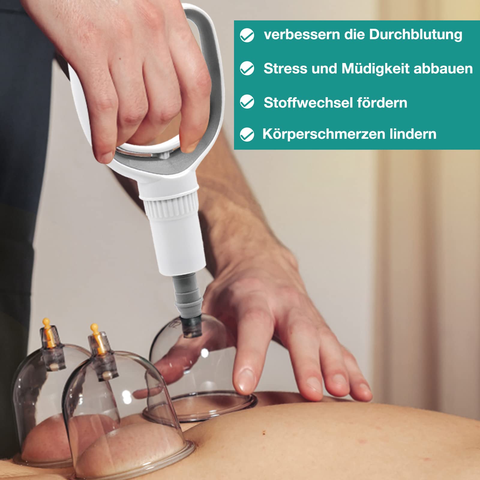 Schröpfgläser mit Vakuumpumpe - Schröpfglas - Hochwertig Schröpfen (18 Stück) - Schröpfgläser Gesicht und für den ganzen Körper - Schröpfset -Cupping set