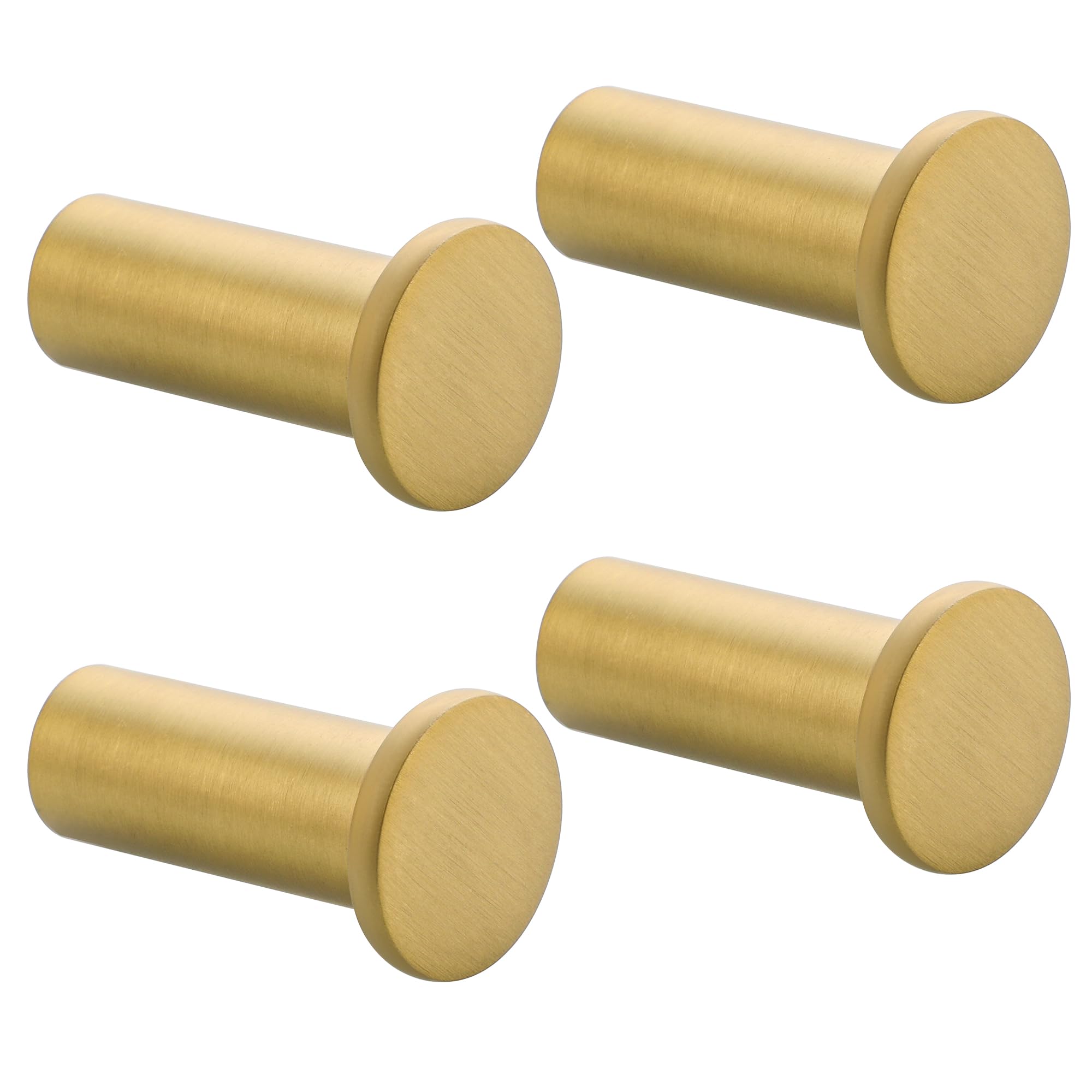 SAYAYO Garderobenhaken Edelstahl, Kleiderhaken Wand Haken zum Schrauben Handtuchhaken Wandhaken Garderobe Golden 4 Stück für Badezimmer, Küche, Schlafzimmer, EGOY001Y-G-4P