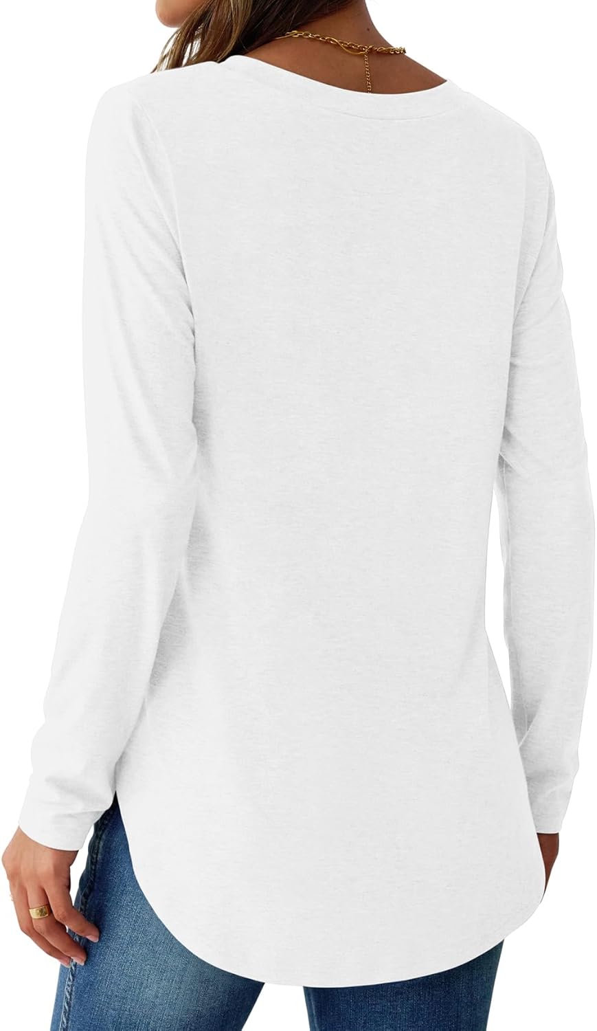 NORACORA Women Long Sleeve Shirts Loose Tunic Crew Neck Lightweight Side Split Casual 2026 Spring Trendy Basic Tshirts Blouse - Image 5