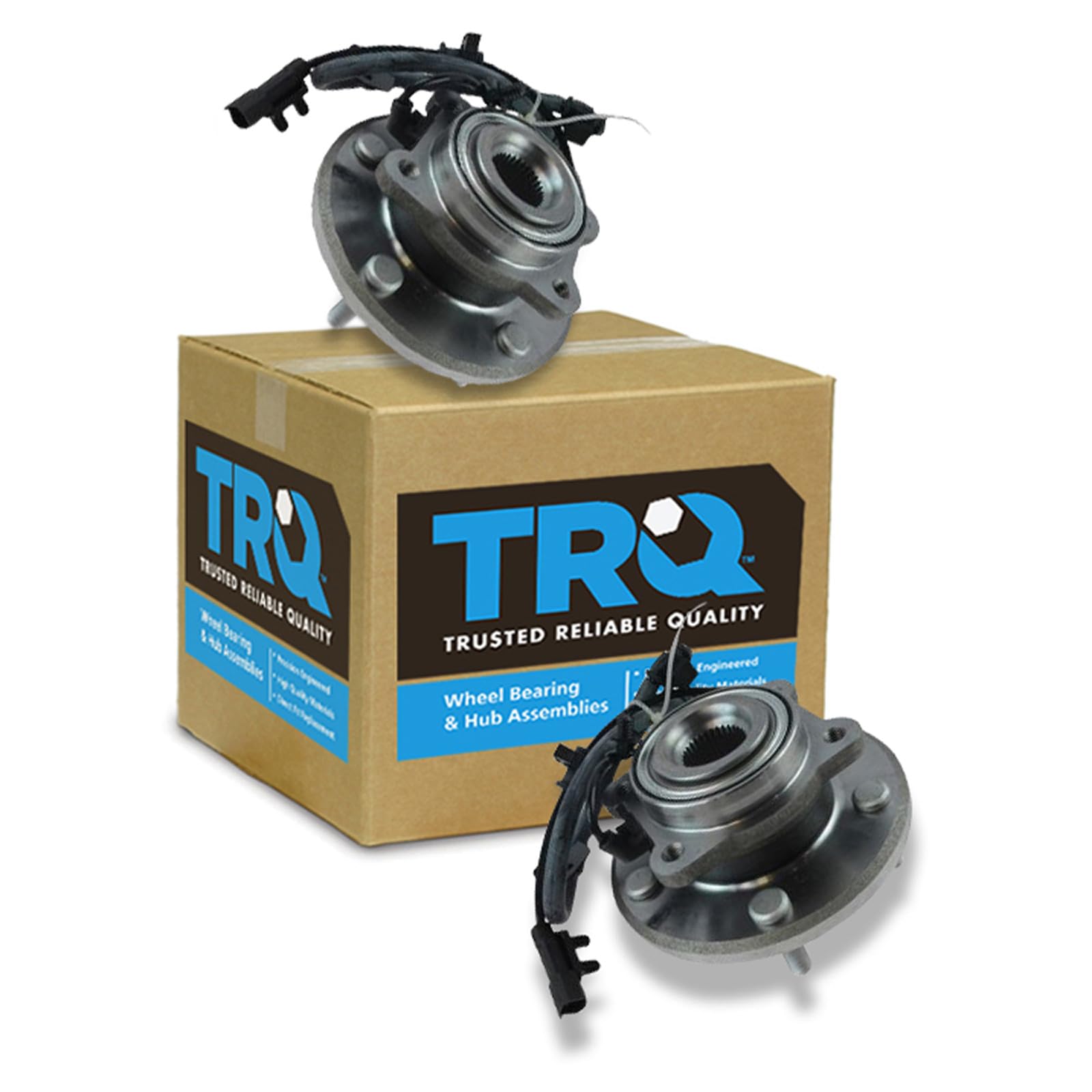 TRQ Rear Left and Right Wheel Bearing and Hub Assembly Set 2 Piece