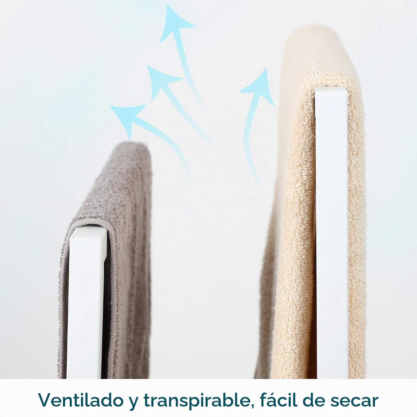 smusei Toallero de Pie con 2 Toalleros Toallero de Baño de 2 Niveles sin Taladrar para Baño 74x21x41CM Toallero - Blanco Mate