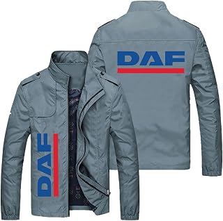 LICEEL Men's Jackets Full Zip Sweatshirt with DAF Print Casual Coat Lightweight Long Sleeve Tops Cardigan Jacket(Color: Gray,Size:XXL)