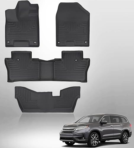 Tapetes de suelo compatibles con Honda Pilot 8 Passenger 2016-2022, ajuste personalizado para revestimientos de piso de alfombras piloto, protección