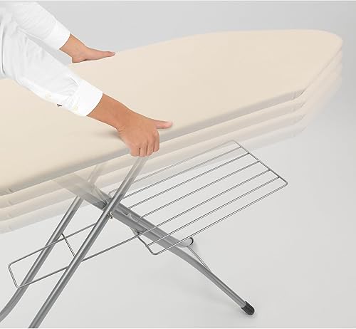 Miniatura 3 de Brabantia Tabla de planchar tamaño C (49 x 18 pulgadas), 7 opciones de altura, soporte para plancha de vapor sólido y estante de lino y soporte para