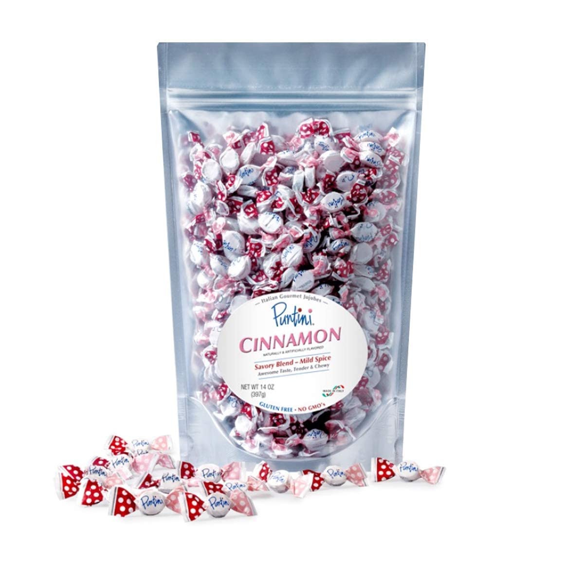 Chipurnoi Puntini CINNAMON, 350 Ct. “Party” Pack - Italian Gourmet Jujubes