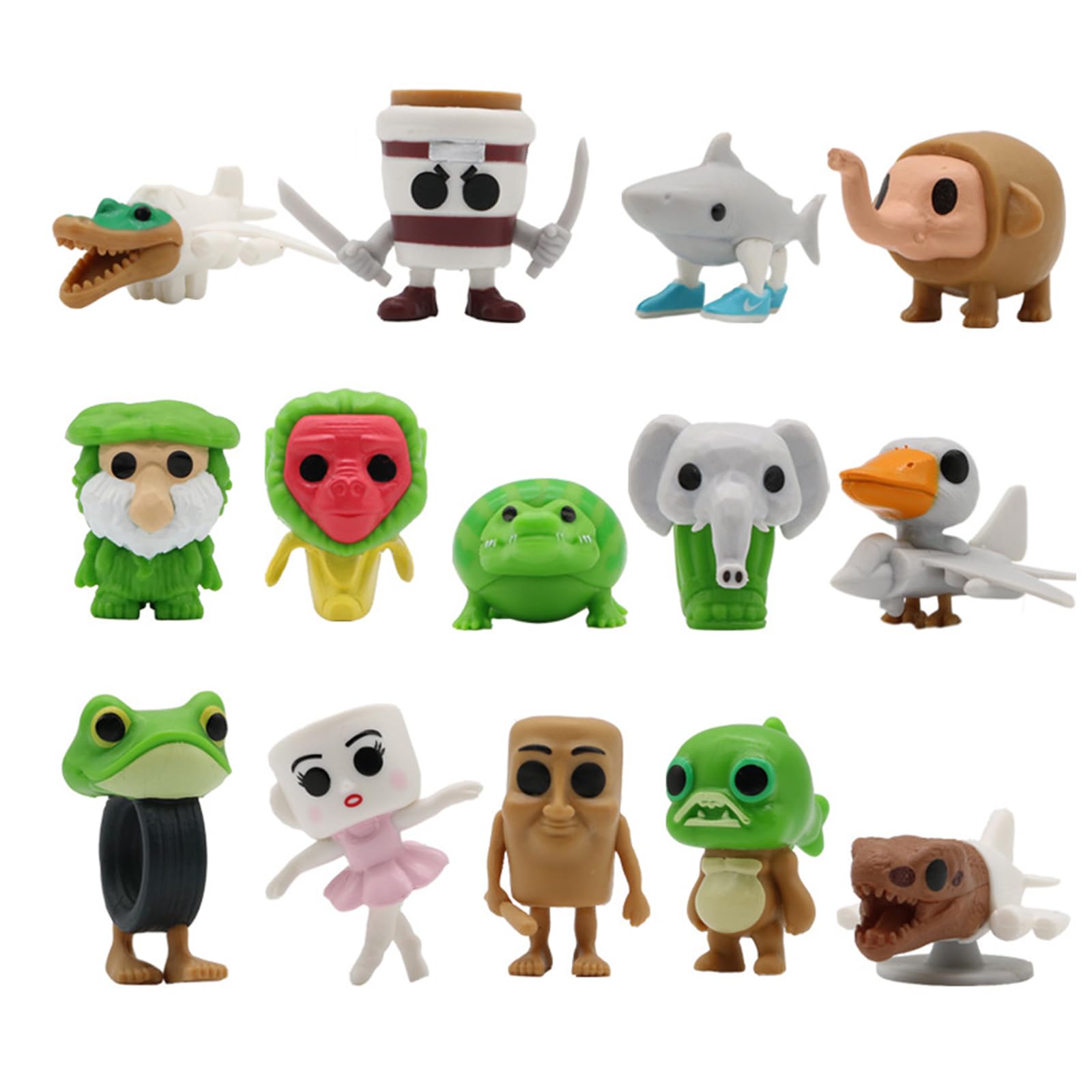 14PCS Italian Brainrot Toys, Brainrot Figures, Italian Brainrot, Quirky Collectible Figures Set, Classic Shan Hai Jing Inspired Desk Decor for Meme Lovers, Unique Gift for Office Workers and Collecto