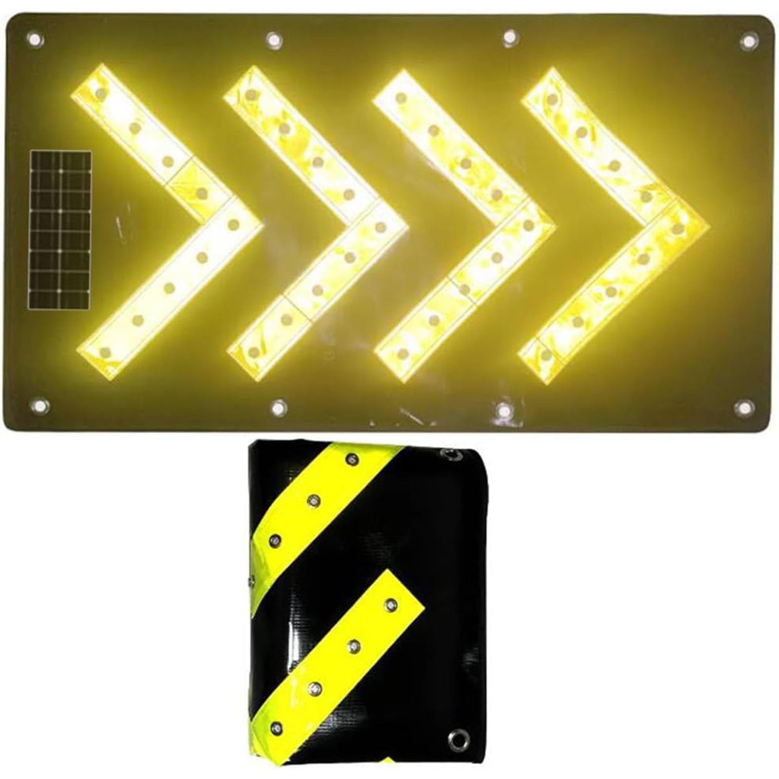 KJZQXYX Magnetic Traffic Warning Sign,Bright Guide Light,with Directional Arrows,for Road Barricade & Outdoor Construction Safety (B USB)