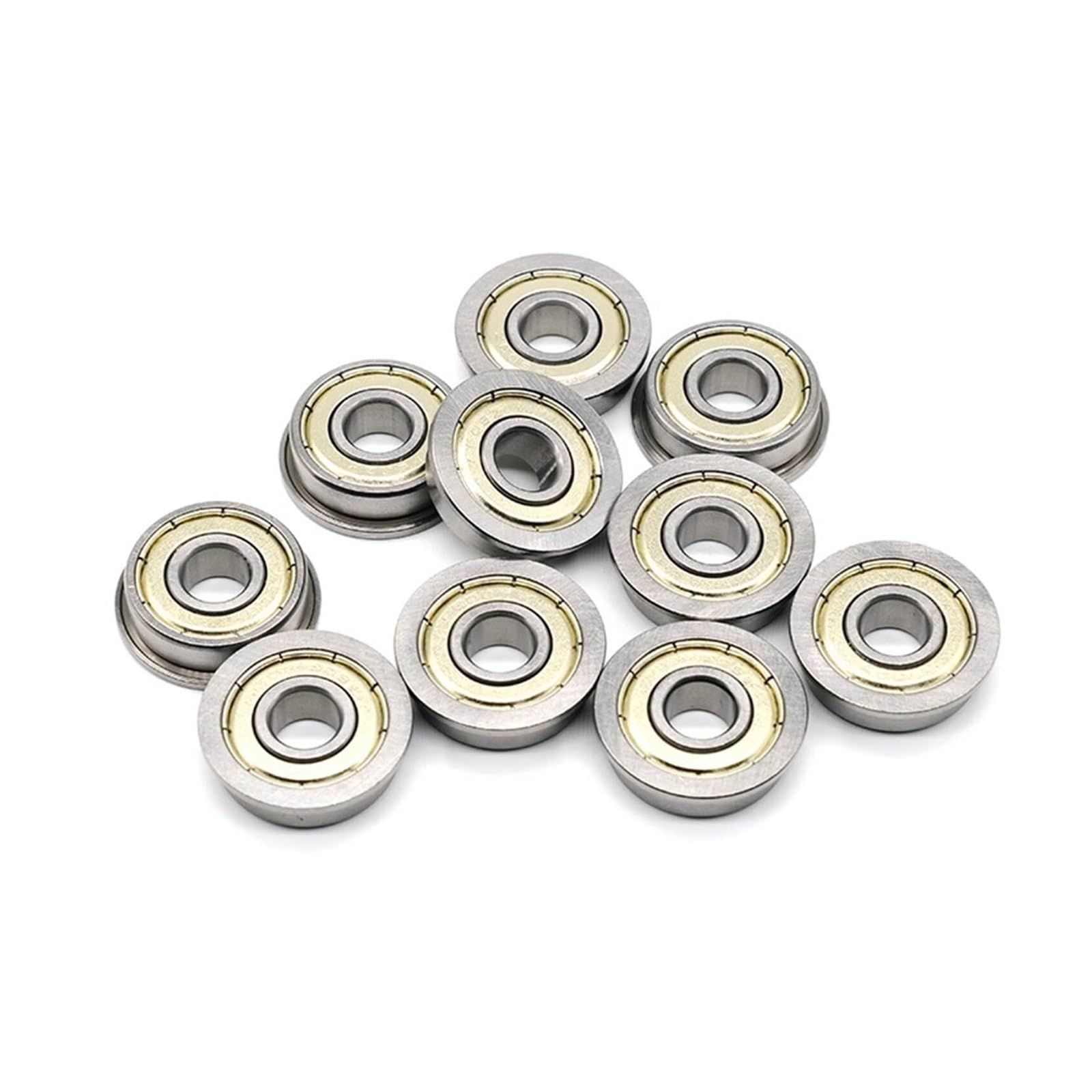 Bearings, 10PCS 5x19x6mm F635ZZ Bearing Steel Radial Shaft Ball F635 Z ZZ Flanged Bearings