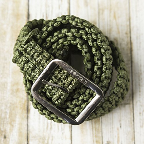 Foxtrot Army Green 550Lb Survival Military Grade Paracord Belt With Free Matching Paracord Bracelet!!! #TOP5