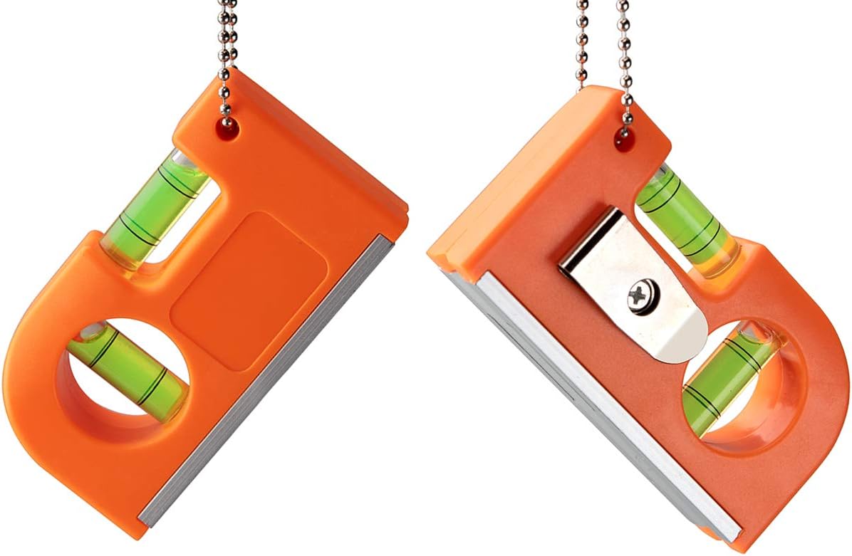 Premium Magnetic Small Pocket Level Tool with Two Bubble Spirit Leveler Metal Keychain&Hook Easy Carry and Storage for Tiles Floor Picture TV Set Hanging - 3.3inch/2oz