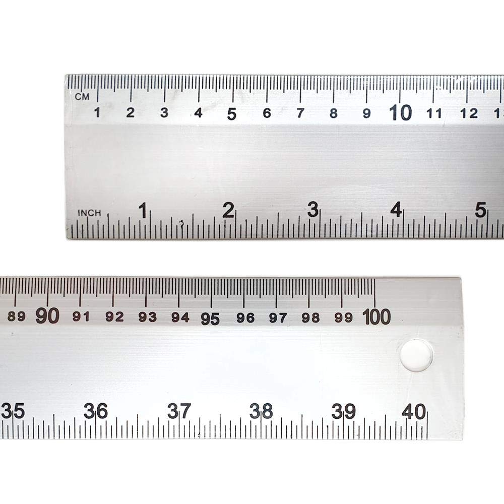 Artway - Aluminium Ruler - Scales in Centimetres and Inches - 100cm/40"
