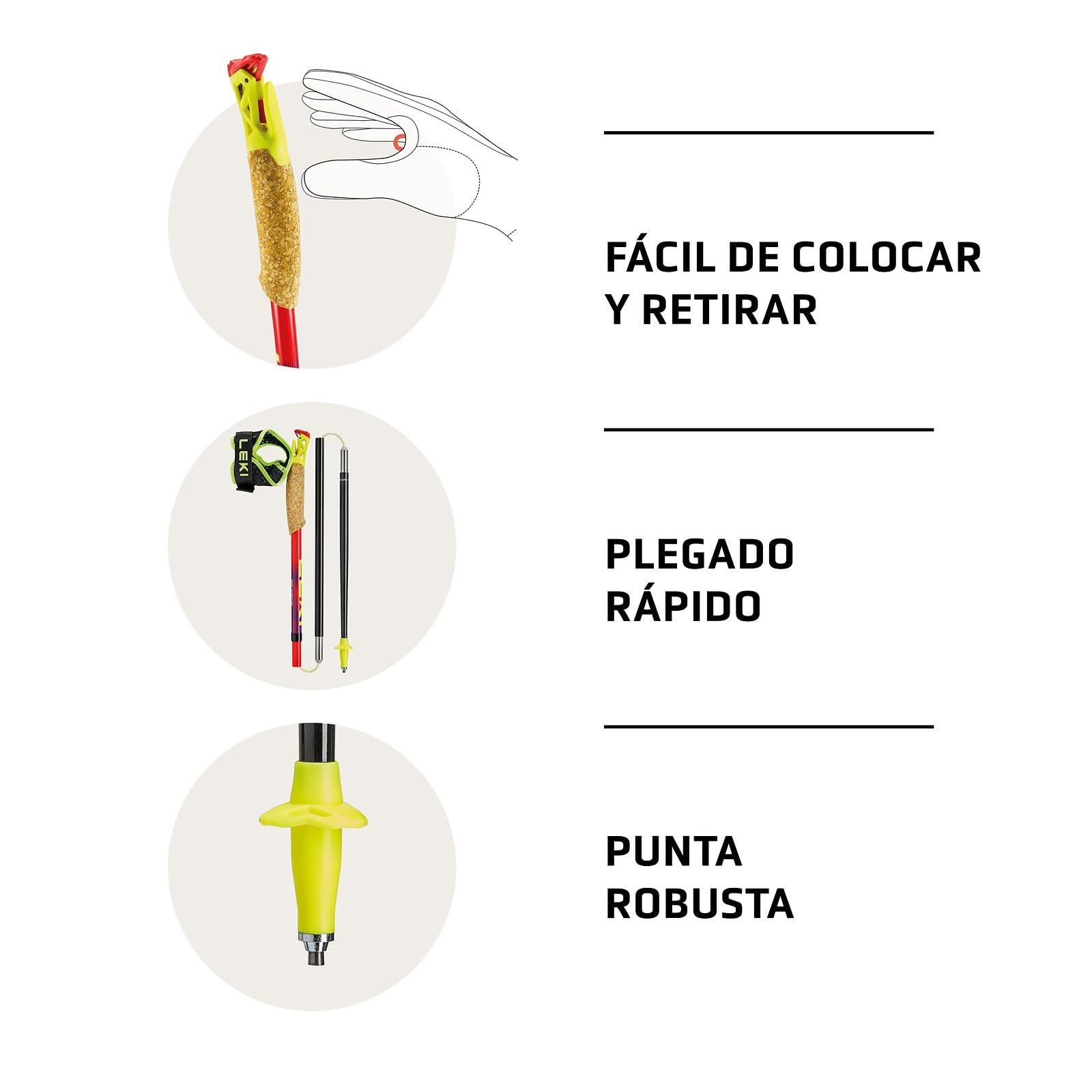 LEKI Ultratrail FX.One Bastones de Trail Running para Mujer y Hombre | Plegables de Carbono | ultraligeros | Longitud Fija