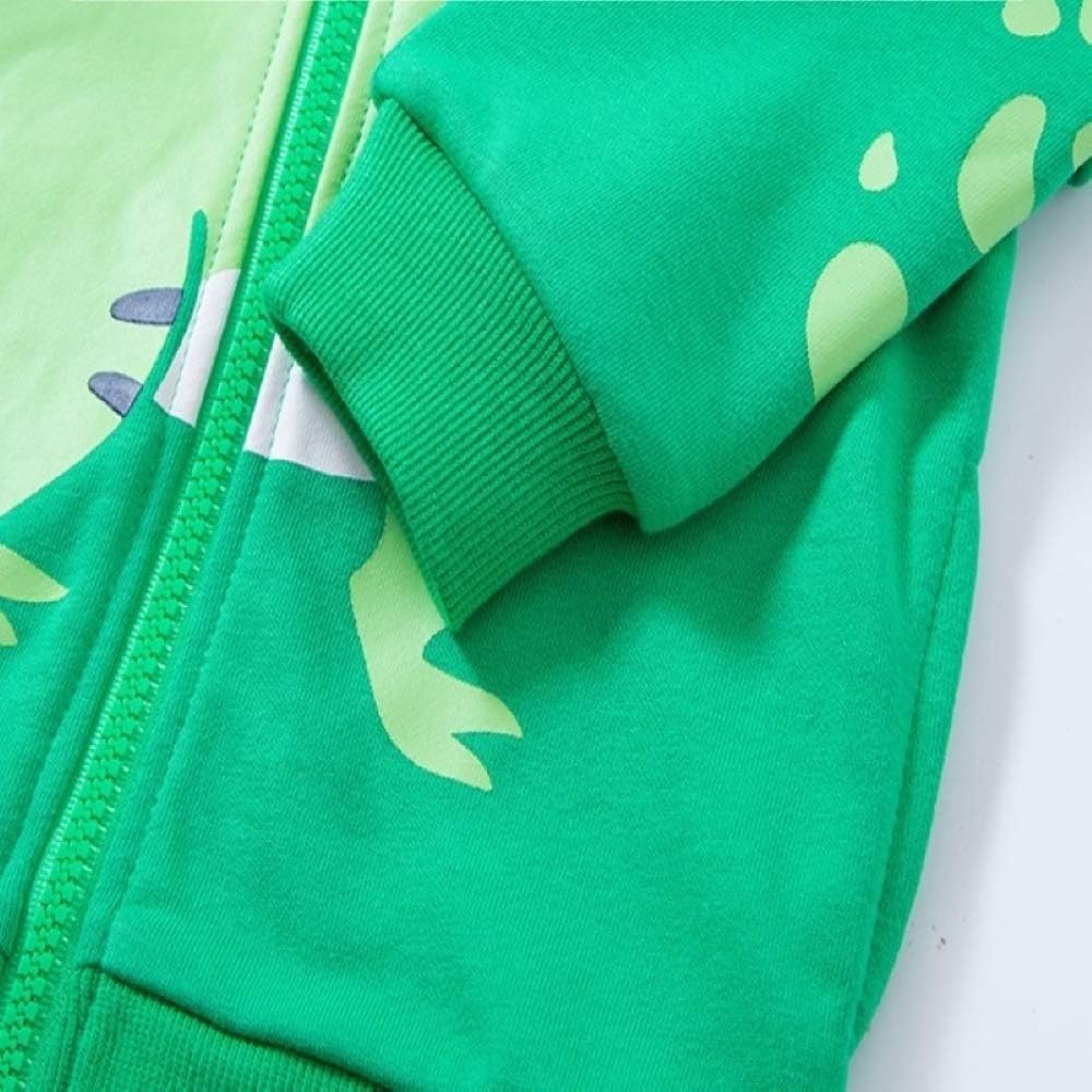 Baby Toddler Boys Dinosaur Hooded Zip Jacket Casual Outerwear Active Sweatshirt - Image 4