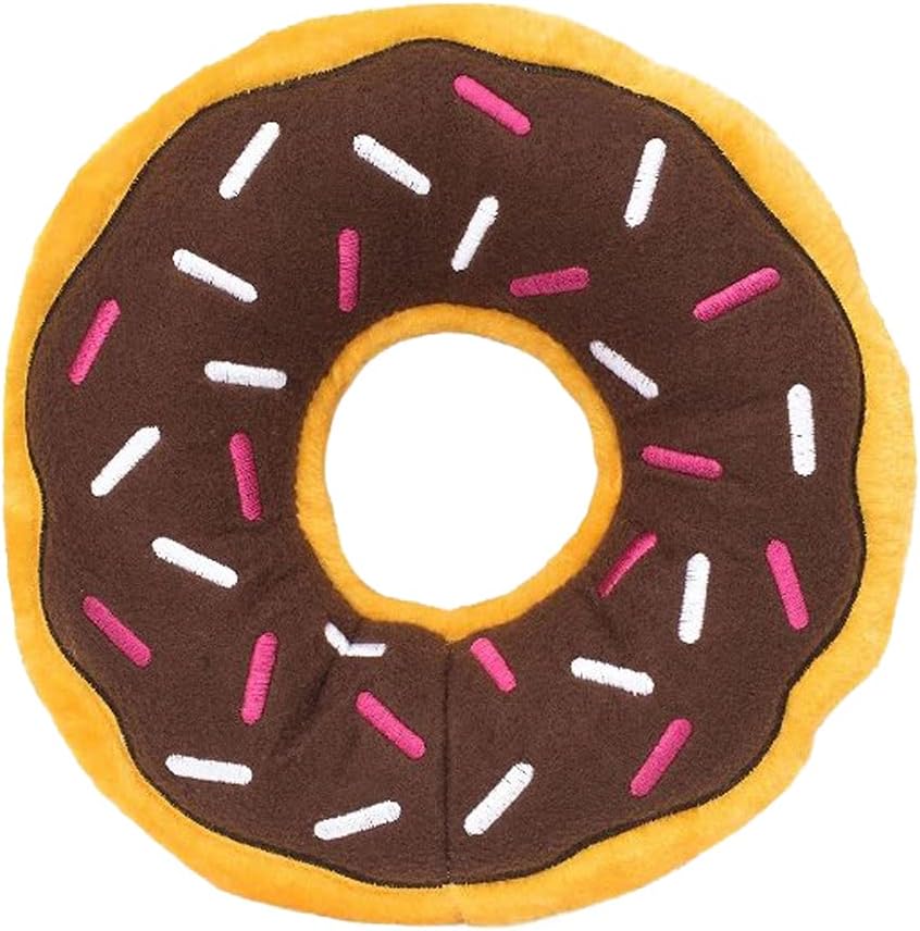 Donutz - Stuffed Dog Toys to Keep Them Busy, For Medium and Large Dogs, Squeaky Pet Toy for Boredom, Chew Toy with Stuffing, Soft Plush Puppy Products, Funny Food Toy - Jumbo Chocolate Donut