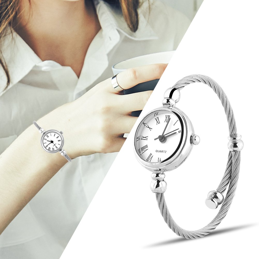 Orologio Al Quarzo Donna Yuyte - Cinturino Aperto In Lega, Quadrante Rotondo Con Numeri Romani, Leggero Ed Elegante, Regalo San Valentino - 2
