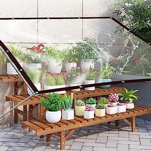 Lonas transparentes impermeables con ojales y lona exterior resistente para plantas 8