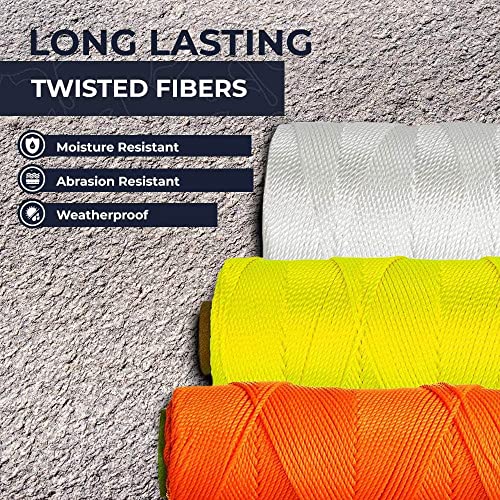 Sgt Knots #18 Twisted Mason Nylon String Superior And Durable Twine For Masonry Jobs, Diy Projects, Crafting, Commercial, Workshop, Gardening, Trot Line (275Ft, Fluorescent Pink) #TOP5