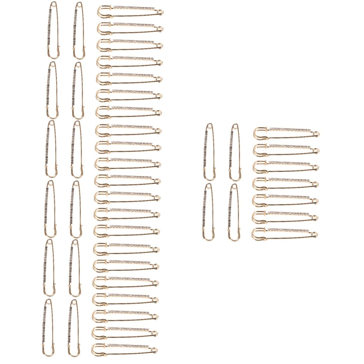 4 Set Di Spille Di Sicurezza in Metallo Grandi Spille Di Sicurezza Con Strass Dorati Per Progetti Artigianali Di Fissaggio Di Indumenti Robuste E Resistenti 12 Pezzi * 4