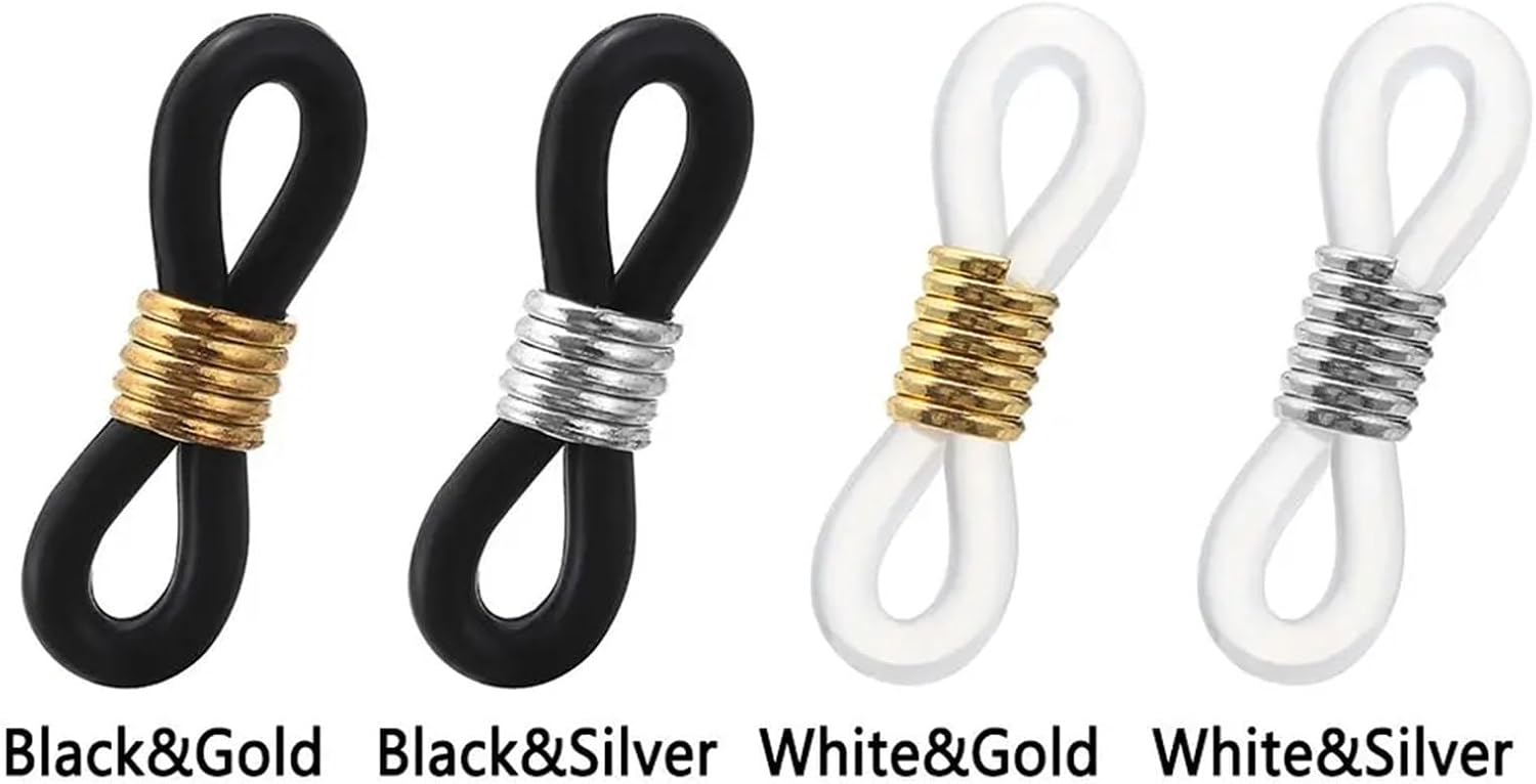 Eyeglass Chain Ends Eyeglass Chain Ends 280PCS Rubber Anti-Slip Retainer Eyeglasses Strap End