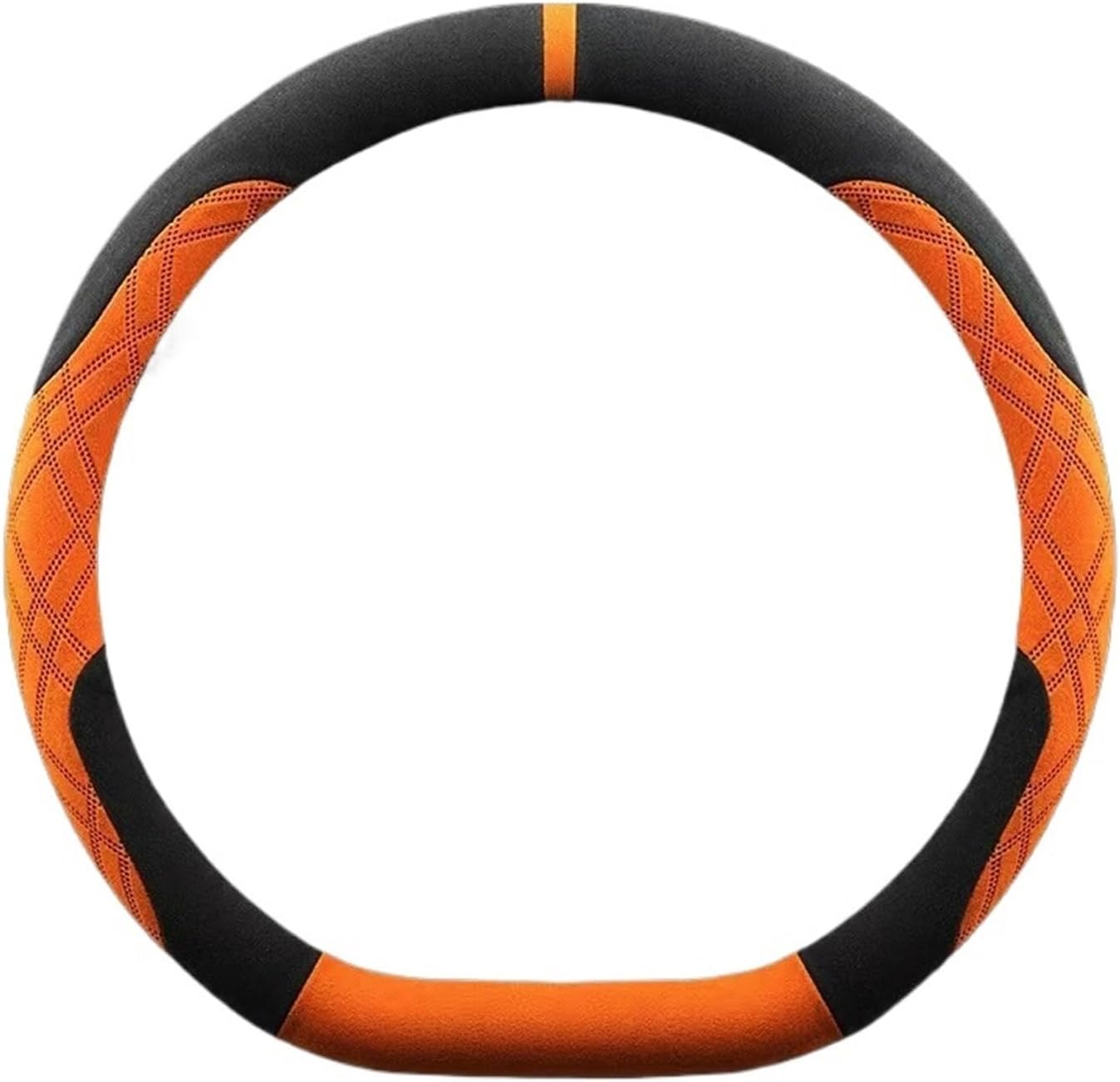Car Steering Wheel Covers for for G&olf 6 7 8 MK6 MK7 MK8 Car-Styling Auto Accessories Steering Wheel Cover Wheel Steering Protector(Black Orange D-Type)