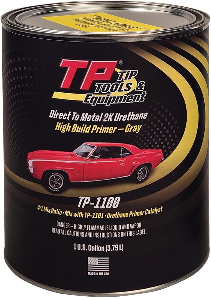 Tptools "2-IN-1" Urethane Primer (2K) DTM Direct-to-Metal High Build - Gray, Gallon TP-1100, Made in USA