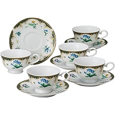 NARUMI(ナルミ) カップ ソーサー セット アンフィニ ティー ブルー 200cc 5客セット 41634-33342