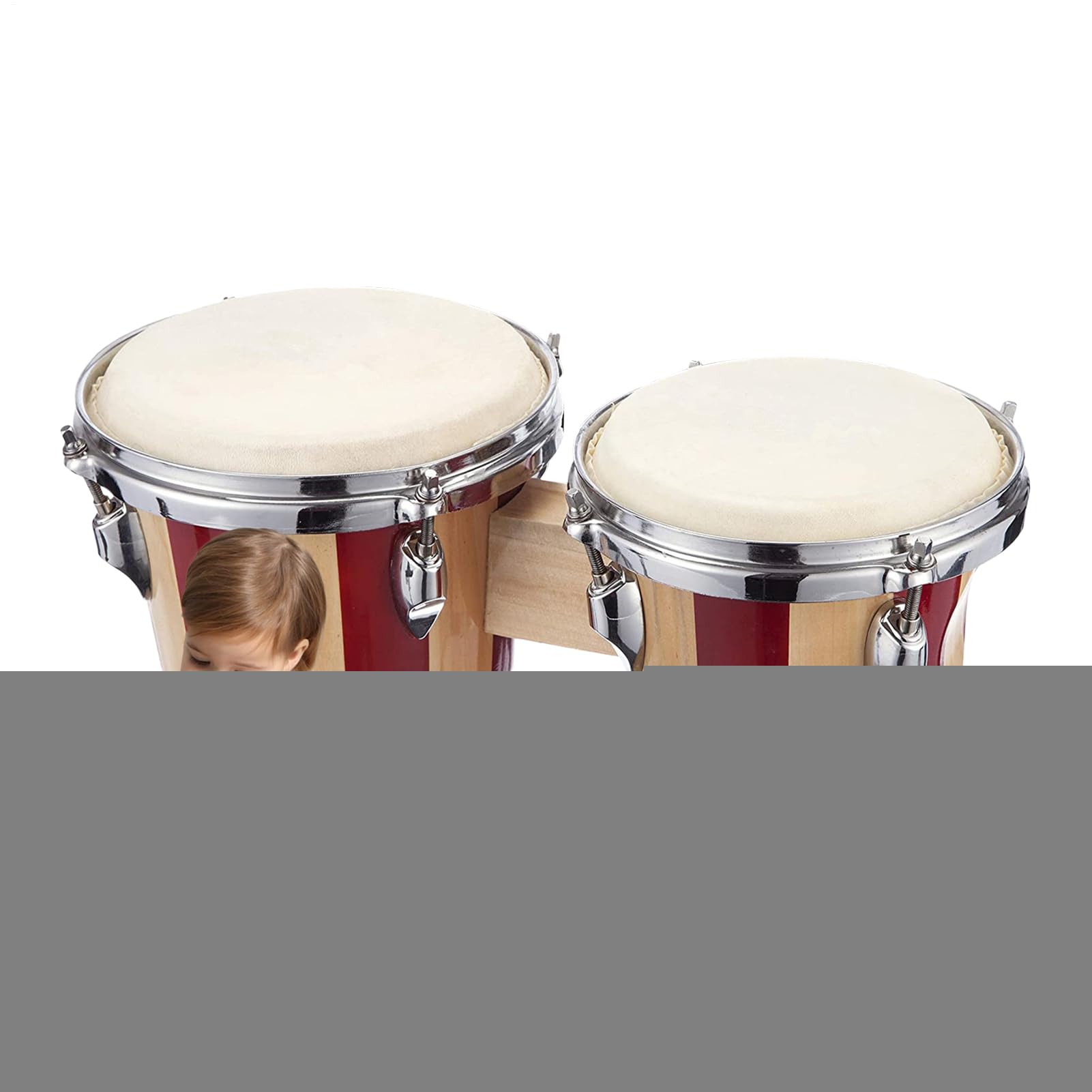 Bongo Drum for Kids, Holz Bongos, Bildungsausschlaginstrumente, 6 Zoll und 7 Zoll Bongos professionell, Novizen-Musikinstrument für Jugendliche, Kinder