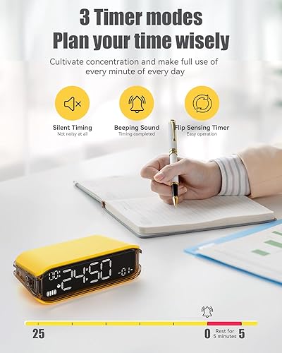 Miniatura 3 de Reloj despertador digital para dormitorios, pequeño reloj despertador para mesita de noche, alarma fuerte para personas que duermen con mucha
