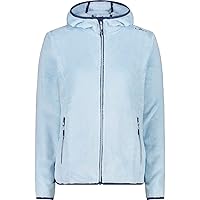 CMP - Giacca in Pile Highloft da Donna con Cappuccio Fisso, Cristall Blue