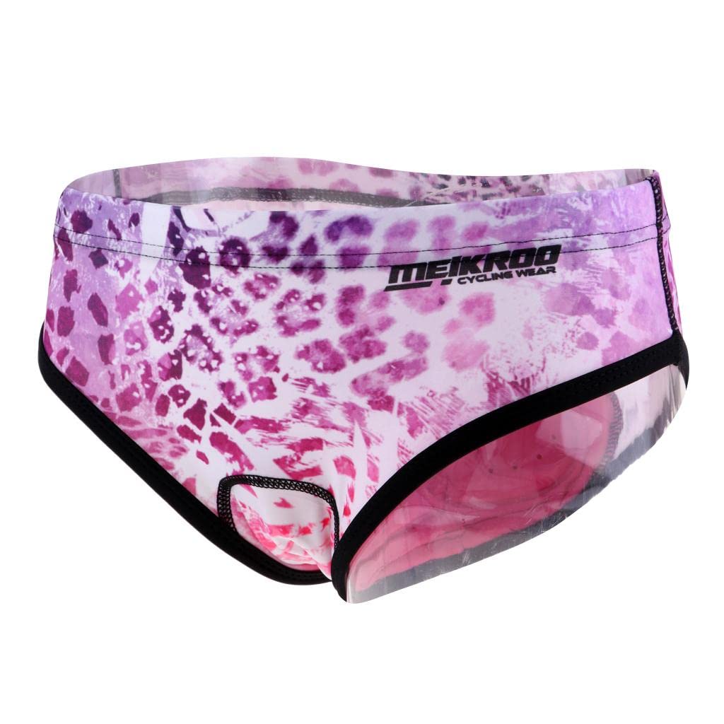 CALANDIS Women's Cycling Underwear 3D Padded Bike Riding Shorts M Pink Snow Leopard-picture-56