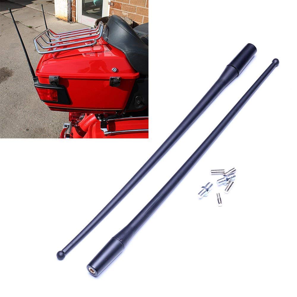 13'' Short Antenna Mast Flexible Rubber AM/FM for 1989-2017 Electra Road Tour Ultra Classic Black 2 Pack