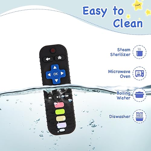 Miniatura 6 de Hooku Mordedores de silicona para bebés de 0 a 6 meses, juguetes de dentición para bebés de 6 a 12 meses, juguete de control remoto para bebés,