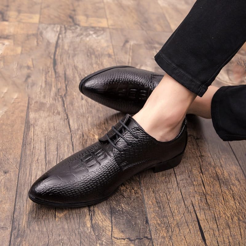 Men's Dress Shoes Vegan Leather Round Toe Fashion Lace Up Party Non Slip Low Top Anti-Slip Shoe Working2