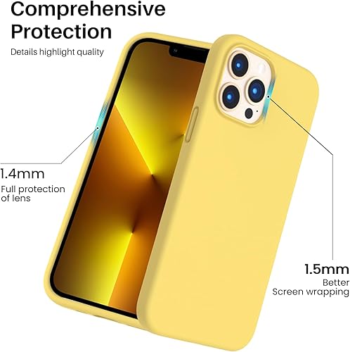 Miniatura 4 de ORNARTO Funda de silicona líquida a prueba de golpes diseñada para iPhone 13 Pro Max de 6.7 pulgadas, goma de gel, protección integral antigolpes,