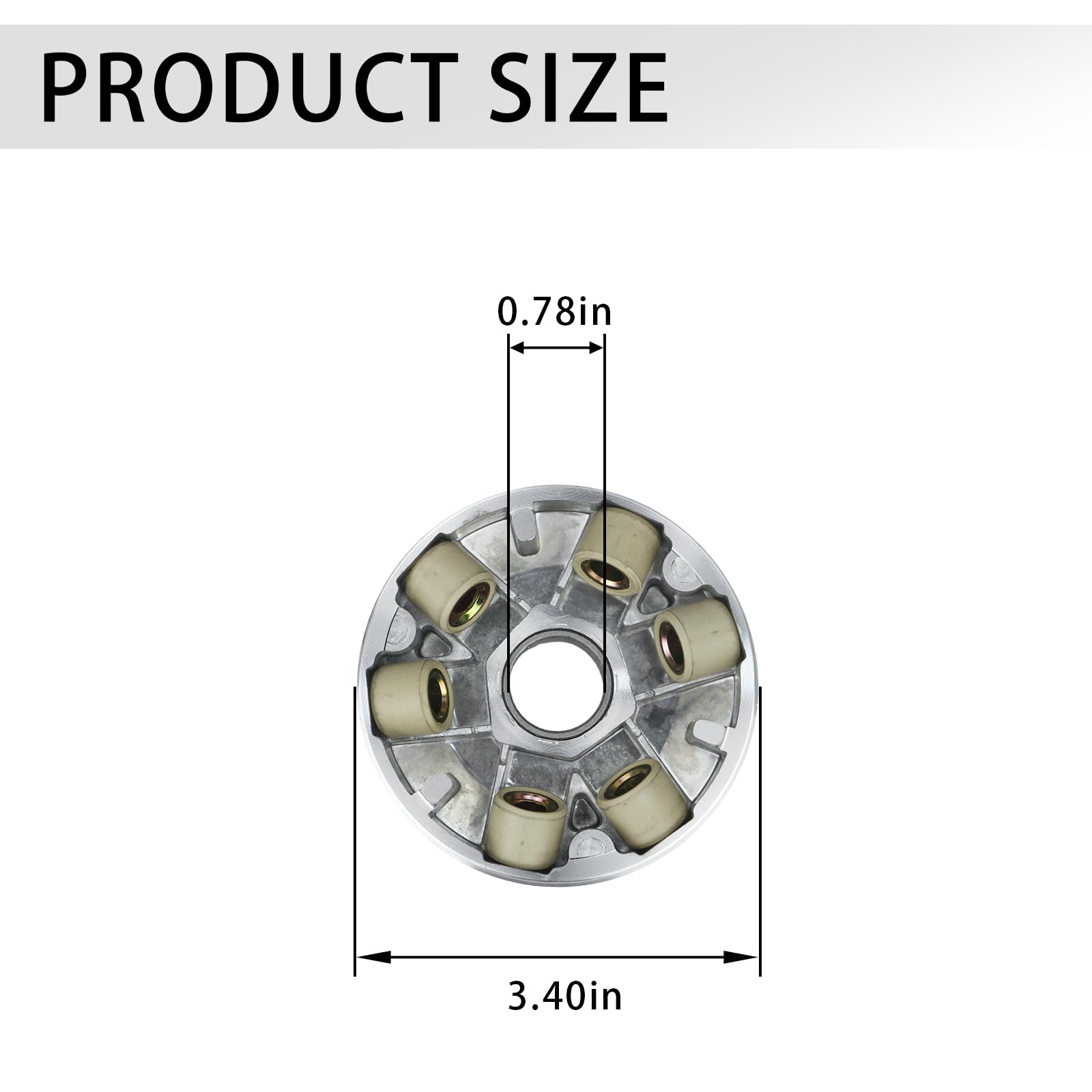 Kit de embrague variador delantero, compatible con motor GY6 de 49 cc, 50 cc, 139QMB y 139QMA, con pesos de rodillo de 6,5 g