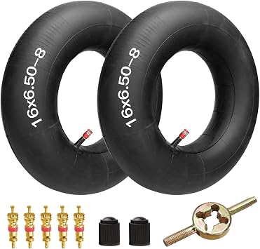 FVRITO 16x6.50-8 16x650-8 16x7.50-8 16x750-8 Inner Tube With Straight Valve Stem Gap for Golf Cart,Tractor,Lawn Mower, Snow throwers,Tillers,Trailers,Wheelbarrows and ATV Pack of 2