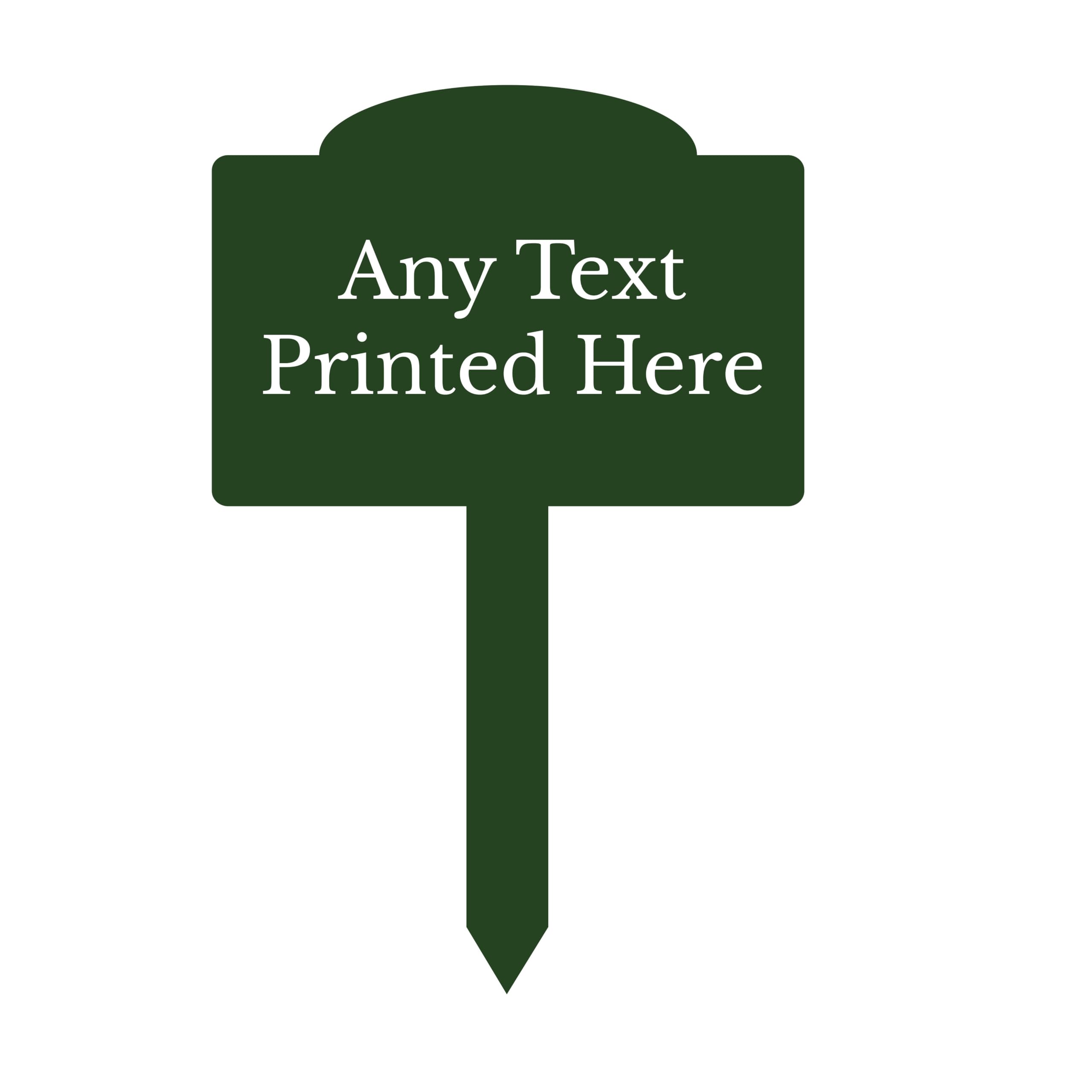 1stclassgifts [Custom] Personalised Any Text Traditional Garden Stake Spike Marker Tree Marker Garden Sign Selection Of Colours Available (UV PRINTED) (Green)