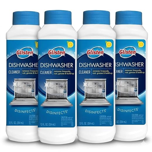 Glisten Dishwasher Magic Machine Cleaner and Disinfectant, 4 Bottles
