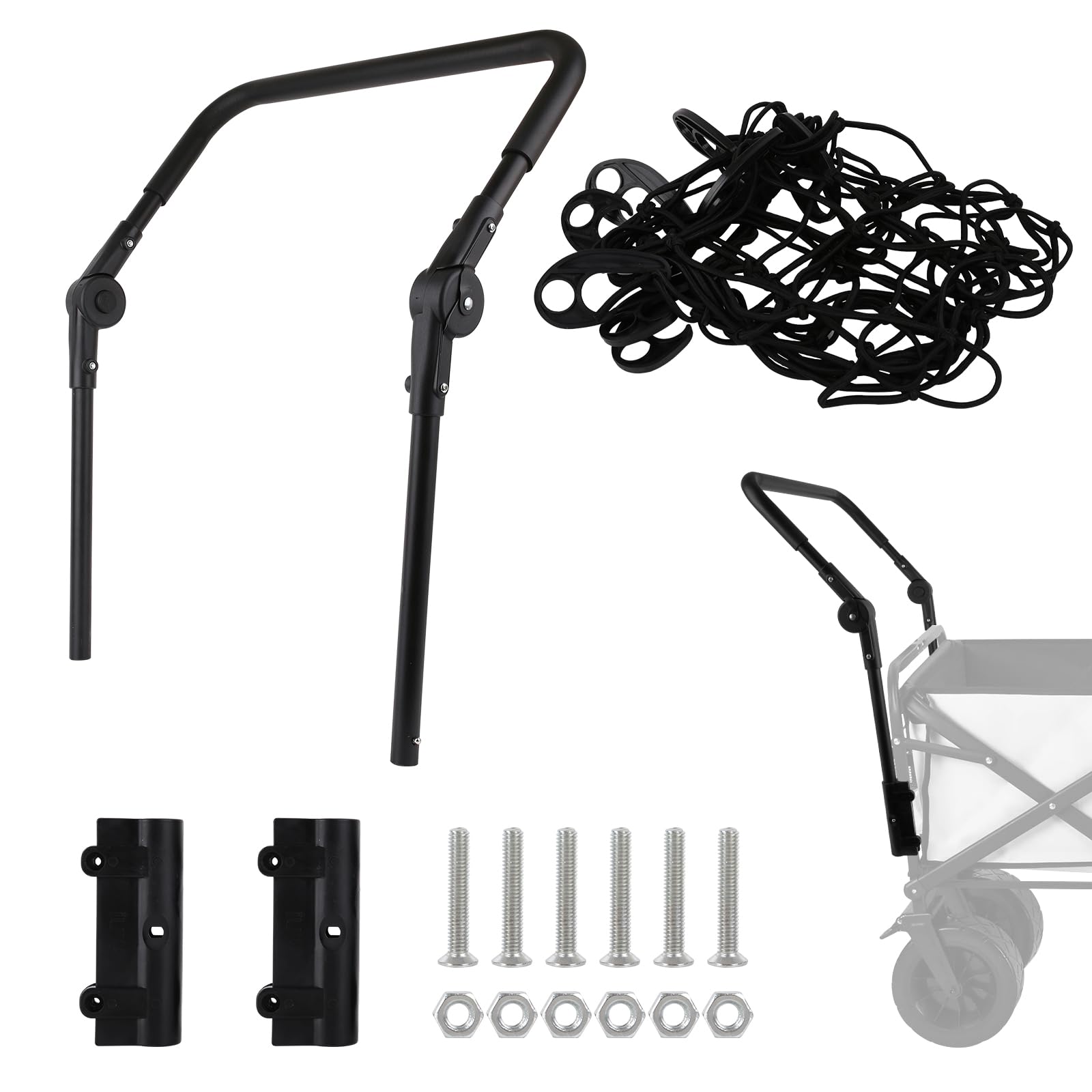 QIANJIEER Folding Wagon Push Handle Cart Trolley Handle Accessories