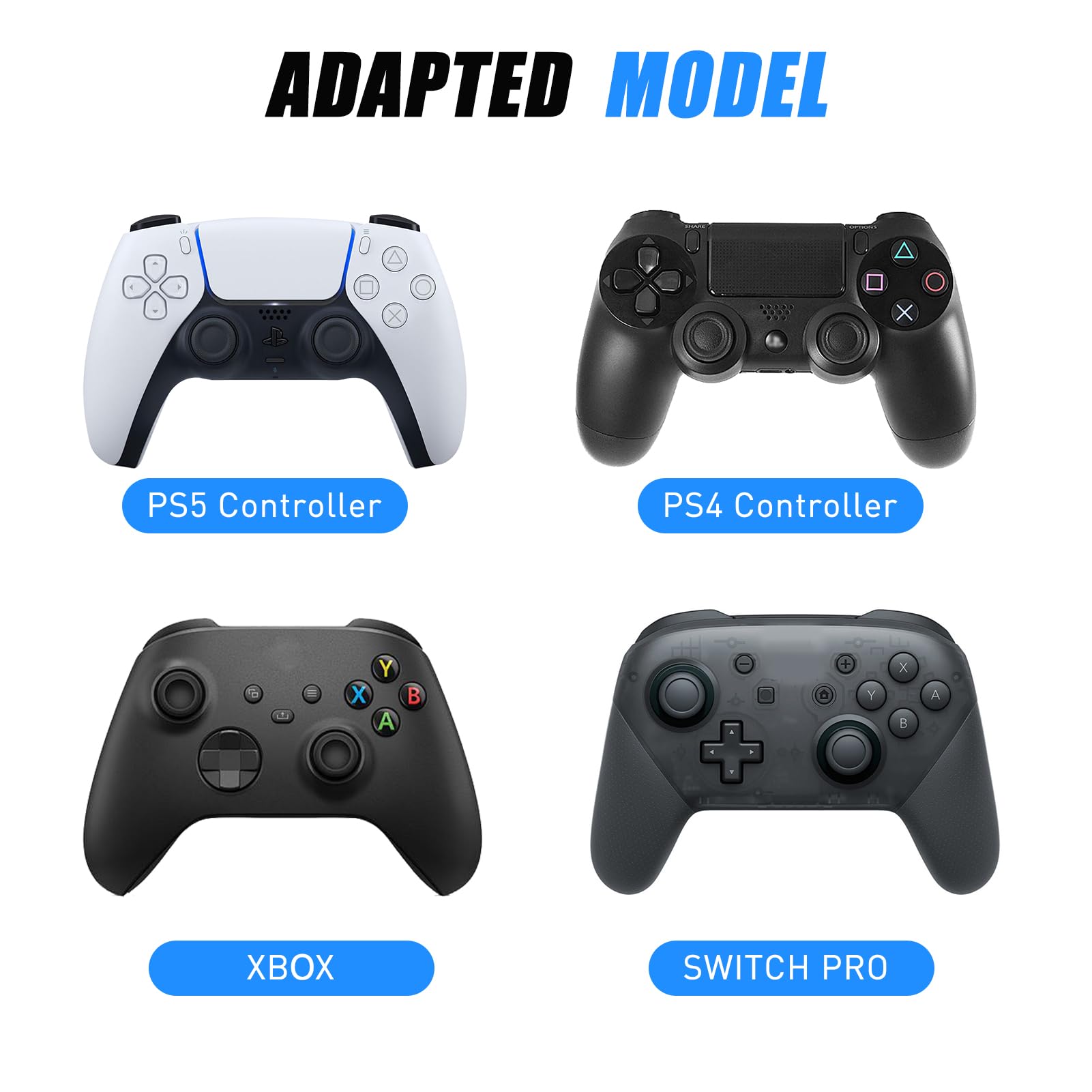 4 Coprigioia In Silicone Per Controller - Compatibili Con PS4, PS3, Xbox One, Xbox 360, PS2 - Colore Bianco, Antiscivolo - 2