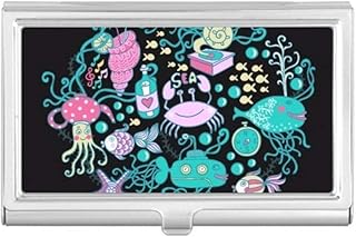 Marine Organism Music Octopus Business Card Holder Case Pocket Box Wallet