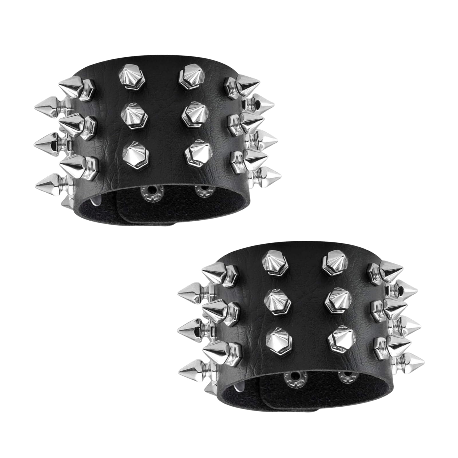 Fenglin-joy Pulseras de Punk de Cuero, Punk Pulsera Punk Brazalete 80 de Rock Góticos de Unisex Muñequeras,para Regalos Recuerdos Fiesta Halloween Accesorios