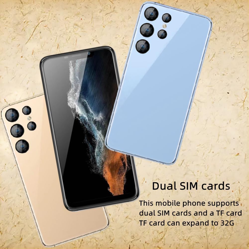 Unlocked Phone，s22u，Android Smartphone ，Dual SIM Card，1G RAM 16G ROM，Only Supports Dual SIM Card Frequency Band of 3GWCDMA ：850/1700/2100MHZ，6.11 inch Screen(5garnish, Blue) blue 5garnish image 4 of 9 B0DLSVMT6M