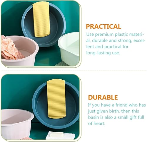 Vista 3 de Gadpiparty Lavabo de plástico antideslizante para bebé, delicado mini lavabo para lavar a mano, ropa sucia, hogar (azul)