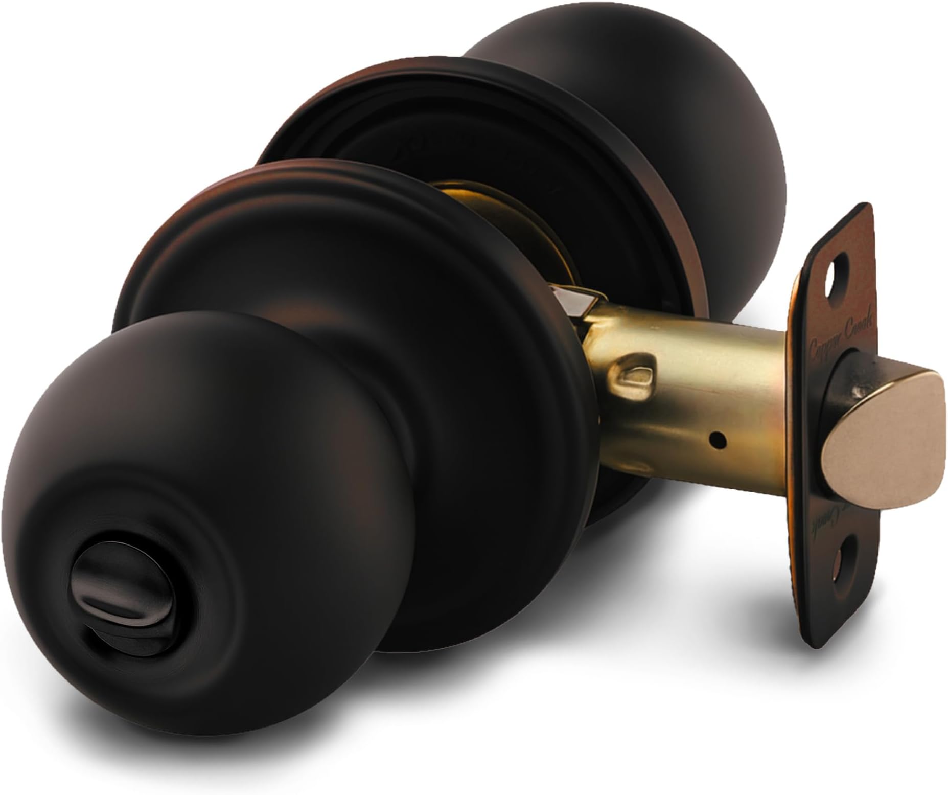 Privacy Interior Door Knob โ ANSI Grade-3 Certified, Modern Heavy Duty Handle, Easy Install and Reversible for Bedroom, Bathroom & Closets โ Tuscan Bronze (1 Pack)