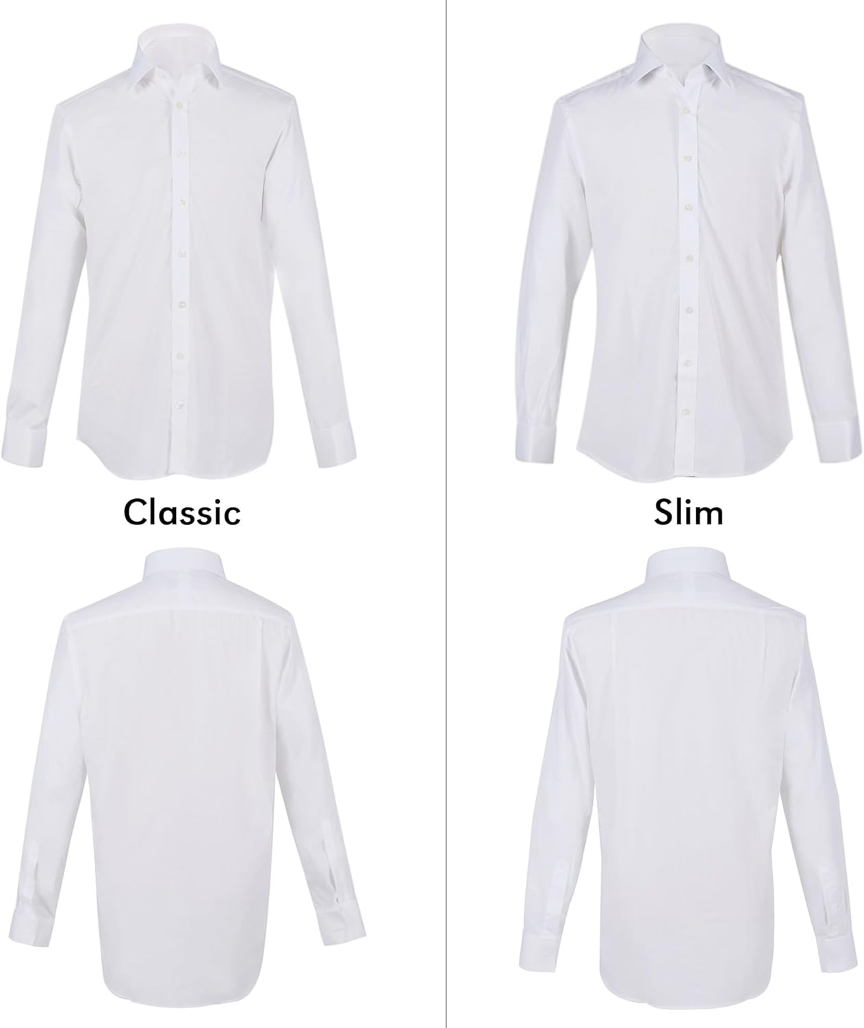 Jacob Alexander Men's Solid French Cuff Long Sleeve Button-Down Dress Shirt - Classic or Slim Fit - Business Casual - Image 2