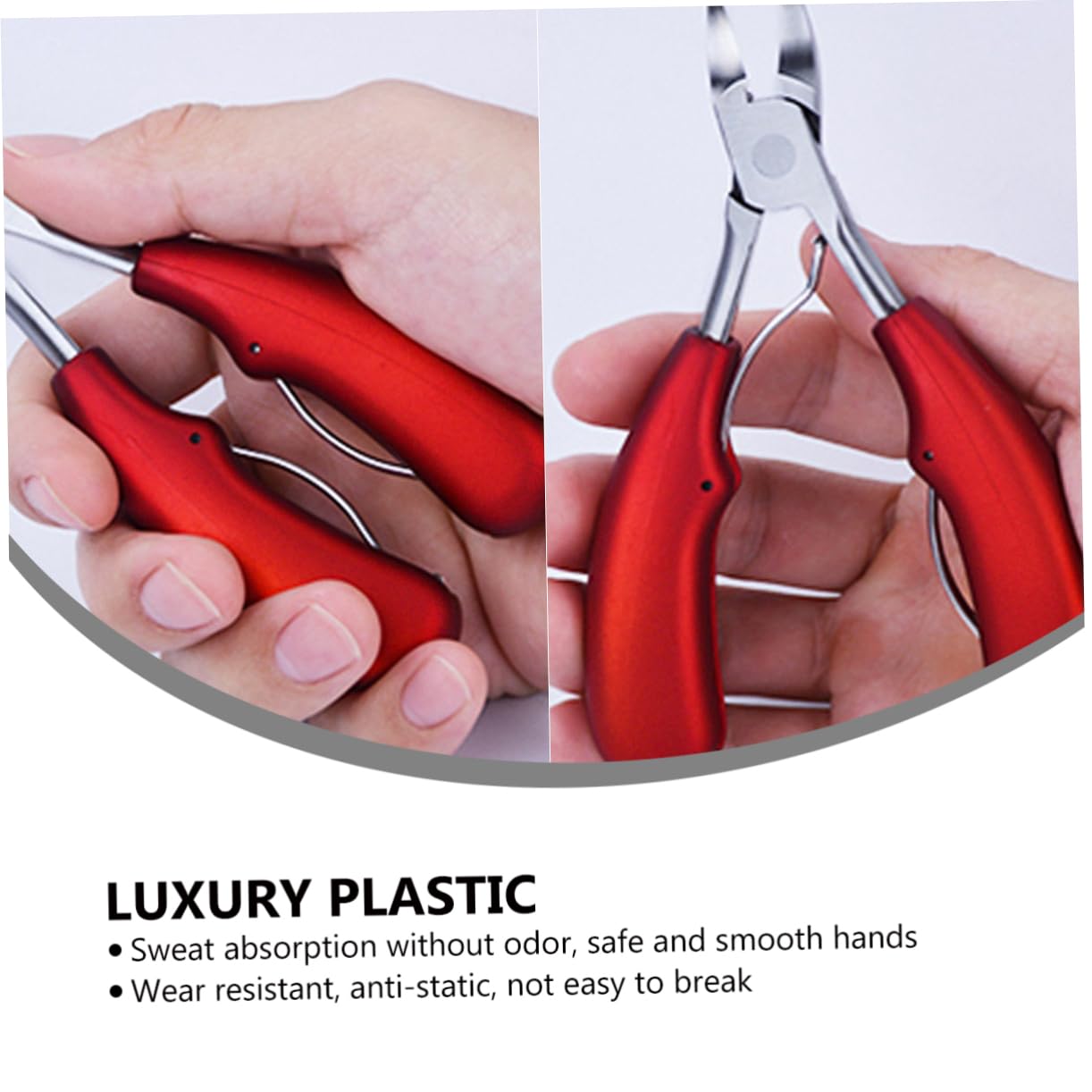 FRCOLOR Toenail Clippers for Thick or Ingrown Toenails Precision Cutters Stainless Steel Ergonomic Handle -