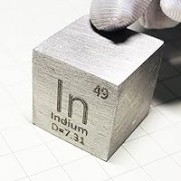 Vista 5 de Cubo de metal blando de indio en 99,995 % Cubo de elemento puro de 25,4 mm de densidad para coleccionista de elementos, tabla periódica, cazador