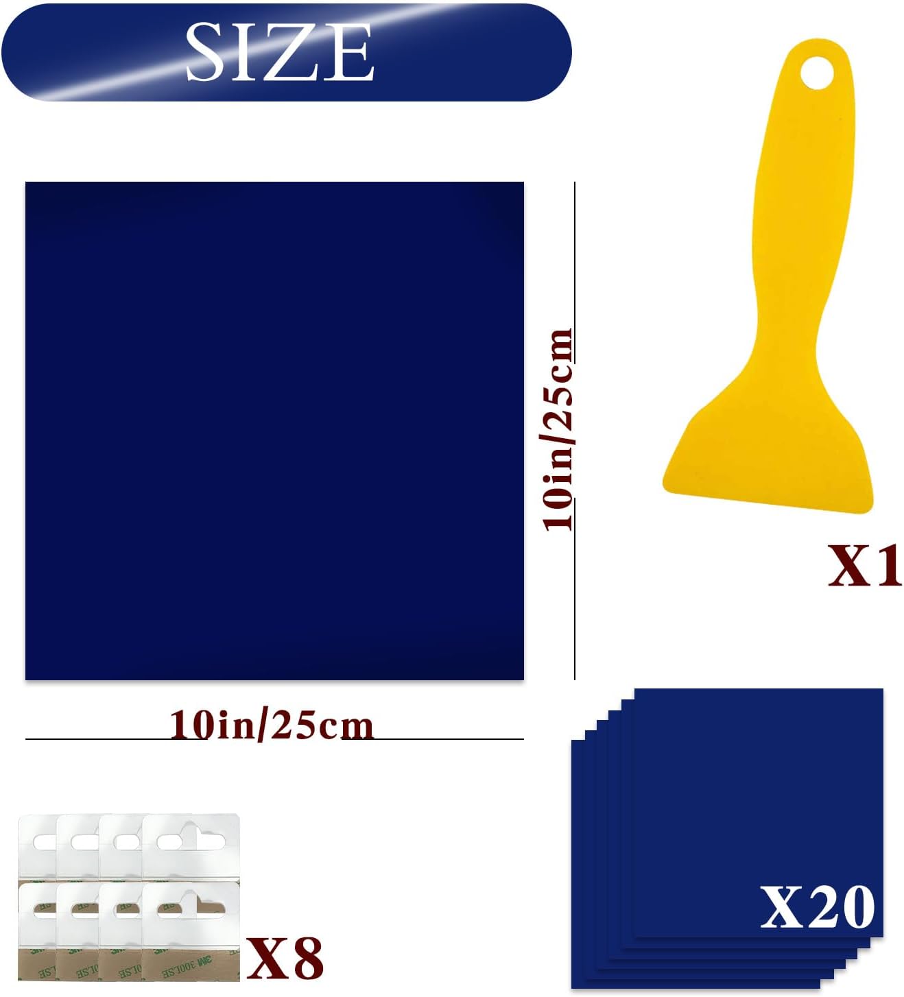 SietDESEO 20 Sheets Navy Blue Puzzle Saver Sheets Peel and Stick, Preserve 3 X 1000 Puzzle Glue Sheets and Frame to Preserve Your Finished Puzzle